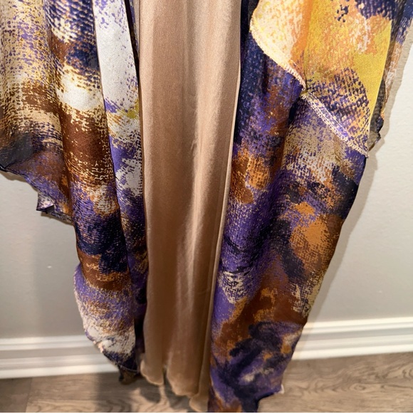 ALEXIS *Harmony* purple yellow gold tiered halter maxi dress gown S *RARE* - Picture 10 of 12